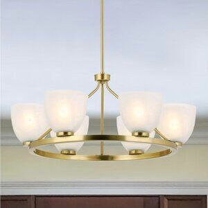 Allen + Roth Blidge 6-Light Brushed Gold Chandelier